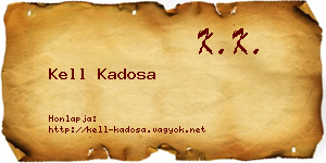 Kell Kadosa névjegykártya